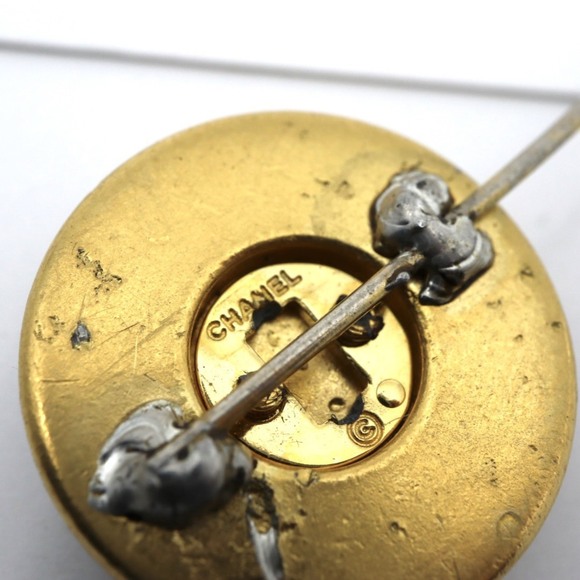 CHANEL Coco Mark Lapel Pin/Tie Clip Brooch in Gold and Black with Engraved Lo... - Picture 9 of 12